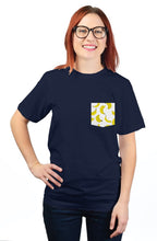 Load image into Gallery viewer, Banana Navy Blue pocket unisex t shirt