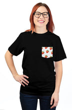 Load image into Gallery viewer, strawberry black pocket unisex t shirt